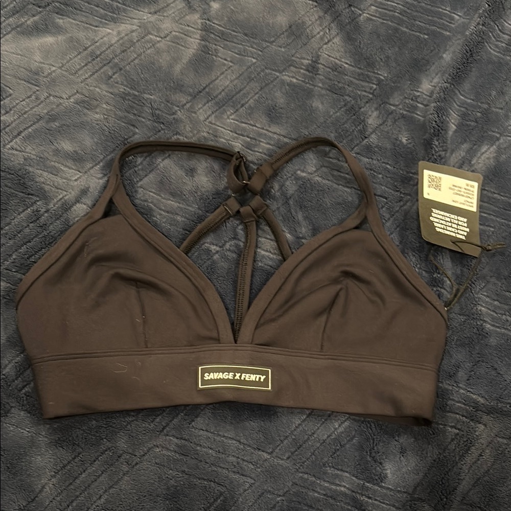 Savage X Fenty Women's Black Low Impact Sports Bra